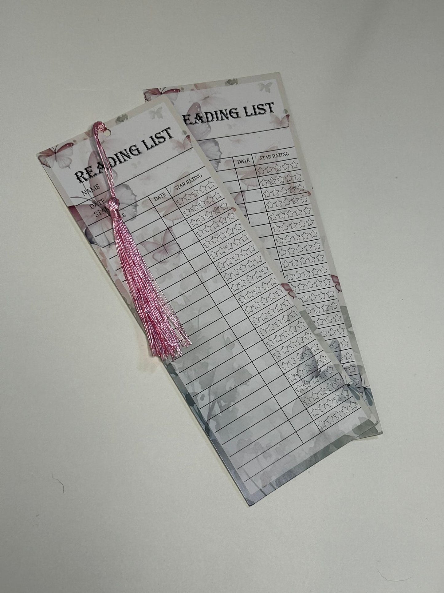 Floral Reading List Bookmark