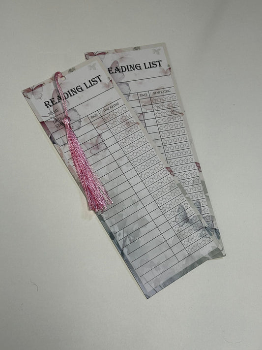 Floral Reading List Bookmark