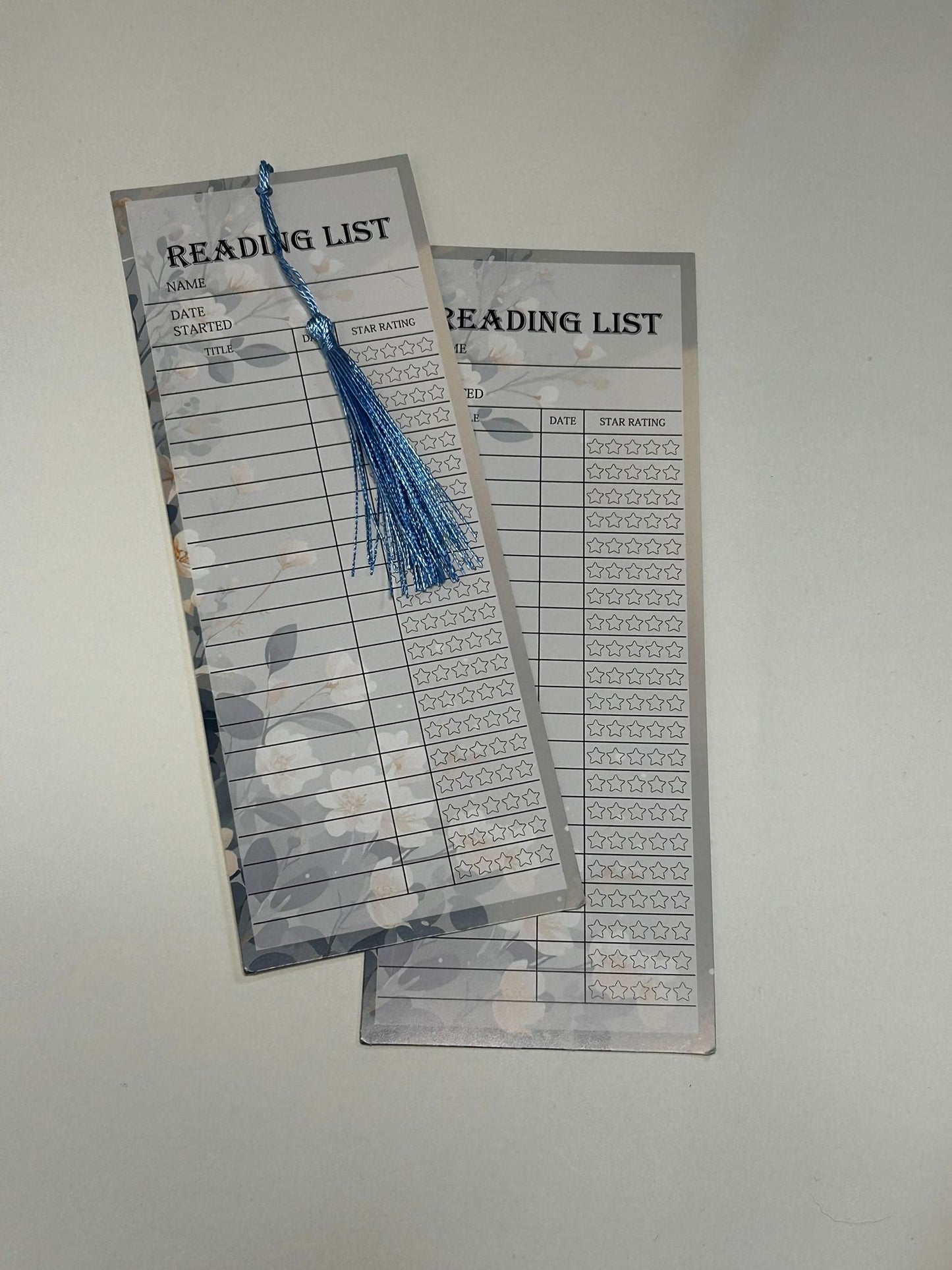 Floral Reading List Bookmark